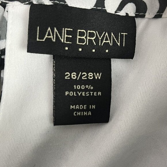 Lane Bryant Womens Lined Blouse Sleeveless Elastic Hem Black White 26/28W - Picture 7 of 8